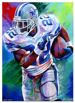 Emmitt Smith Limited Edition Enhanced Giclee by Billy Lopa #10/22 